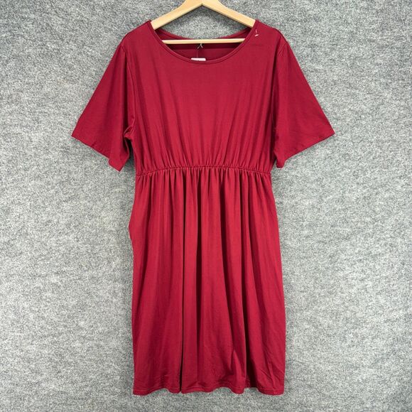 Allegrace Dresses & Skirts - New Allegrace Dress Women 1X Plus Red Sheath Midi Short Sleeve Rayon Casual